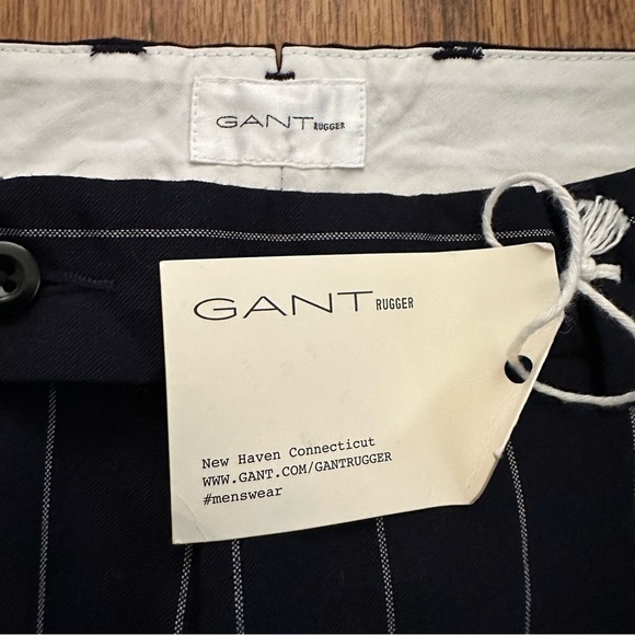 Gant Blue Pinstriped Wool blend pants size 48 - Picture 7 of 11